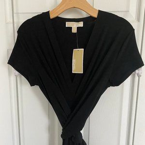 NWT black Michael Kors maxi dress with waist wrap